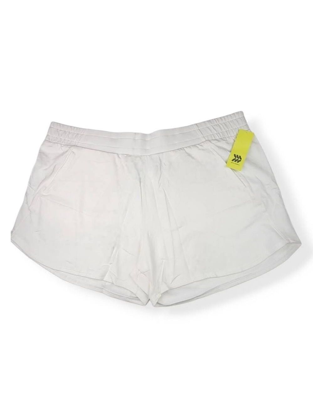All In Motion White French Terry Shorts 2X